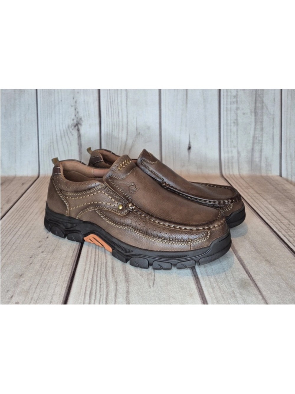 CAMEL CROWN Men's Size 13 Slip On Loafers Dull Brown Leather Casual Shoes